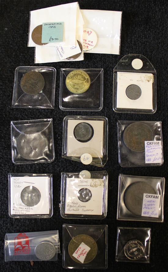 Group of 18th century tokens, some Sussex